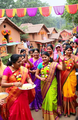 A vibrant and colorful celebration of Raja Parba in Odisha, India