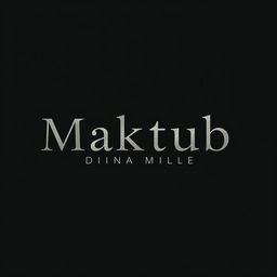 A wide, slim image featuring a dark background with the text 'Maktub - Diana Miller' elegantly displayed in a striking, modern font
