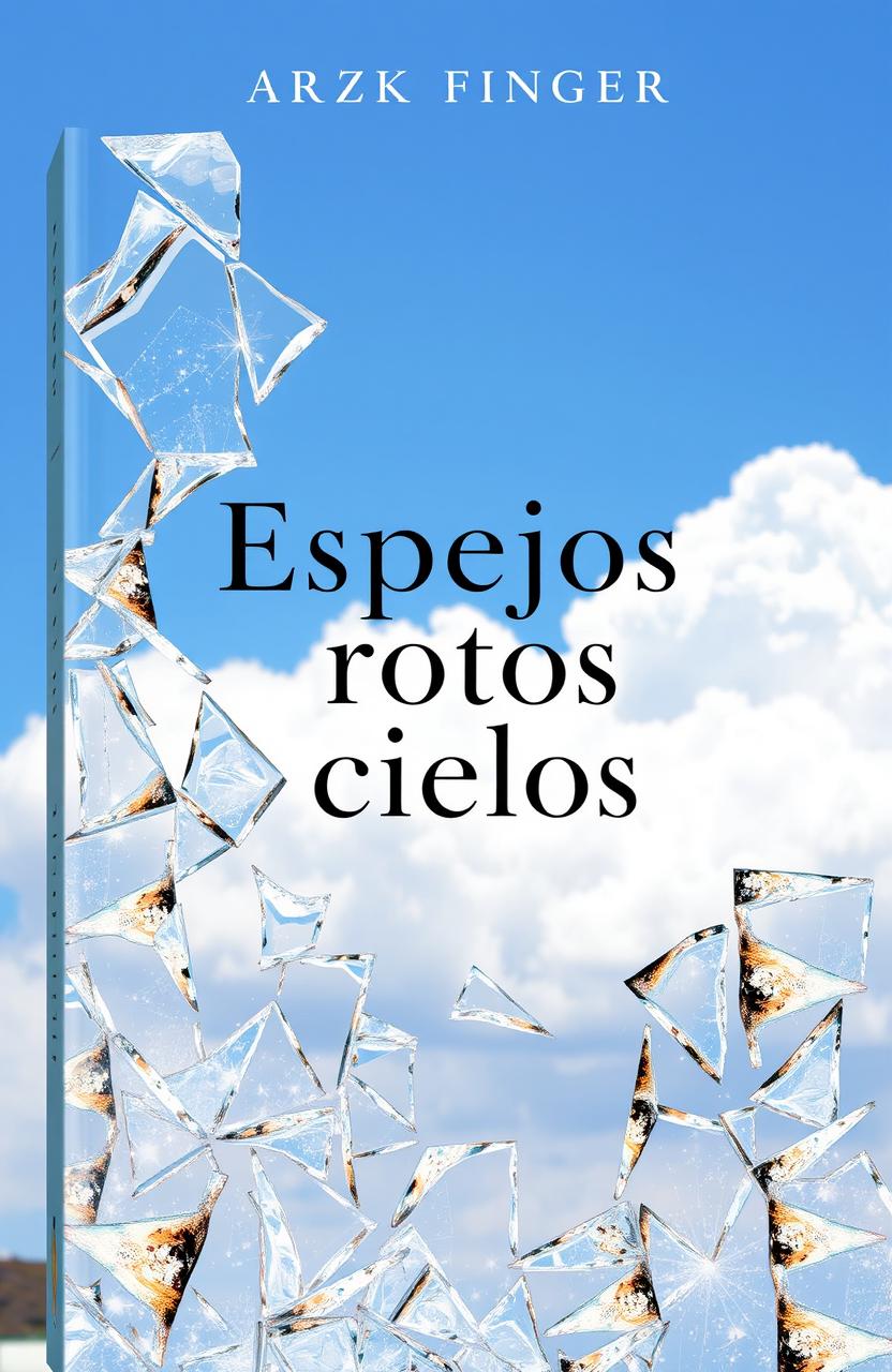 A book cover featuring the title 'Espejos rotos cielos claros'