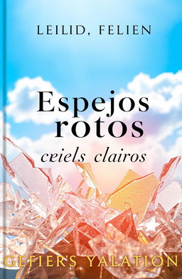 A book cover featuring the title 'Espejos rotos cielos claros'