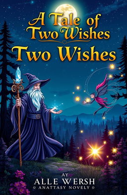 A captivating book cover for a fantasy novel titled 'A Tale of Two Wishes'