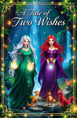 A magical and enchanting scene from the fantasy book titled 'A Tale of Two Wishes'