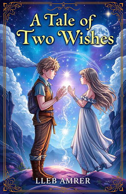A captivating book cover illustration for a fantasy novel titled 'A Tale of Two Wishes'