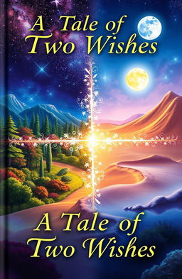 A captivating fantasy book cover for 'A Tale of Two Wishes'