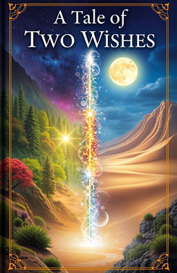 A captivating fantasy book cover for 'A Tale of Two Wishes'
