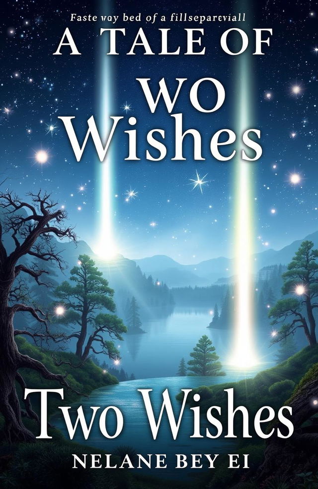 A realistic book cover for a fantasy novel titled 'A Tale of Two Wishes'