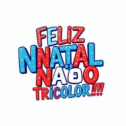 A vibrant and festive design featuring the Brazilian Portuguese phrase "FELIZ NATAL NAÇÃO TRICOLOR!!!"