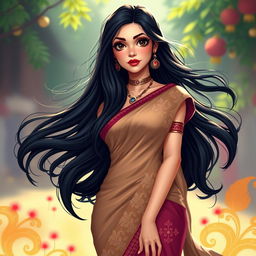A hot figure with fair skin, large expressive eyes, and a straight nose