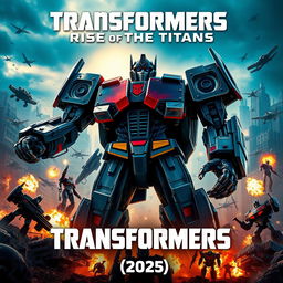 An exhilarating movie poster for 'Transformers 8: Rise of the Titans (2025)', capturing the epic scale and excitement of this installment