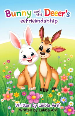 A charming cover illustration featuring a playful bunny with fluffy white fur, big floppy ears, and a cheerful smile