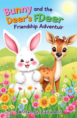 A charming cover illustration featuring a playful bunny with fluffy white fur, big floppy ears, and a cheerful smile