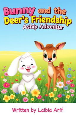 A charming cover illustration featuring a playful bunny with fluffy white fur, big floppy ears, and a cheerful smile