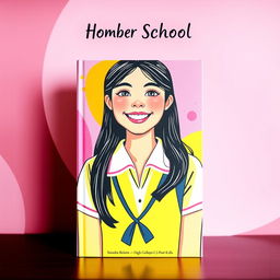 A vibrant book cover design featuring dominant pink and yellow colors