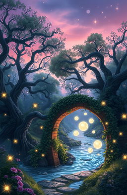 An enchanting fantasy landscape for a novel titled 'A Tale of Two Wishes' by Willkyy