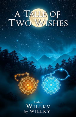 A captivating cover design for a fantasy novel titled 'A Tale of Two Wishes' by author Willkyy