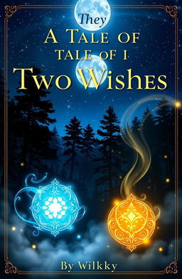 A captivating cover design for a fantasy novel titled 'A Tale of Two Wishes' by author Willkyy