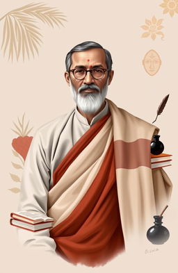 A portrait of Gopabandhu Das, a renowned Indian freedom fighter, social reformer, and poet from Odisha