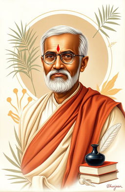 A portrait of Gopabandhu Das, a renowned Indian freedom fighter, social reformer, and poet from Odisha