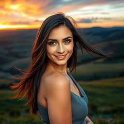 A stunningly attractive short Estonian woman with captivating features, her height enhances her unique charm