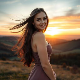 A stunningly attractive short Estonian woman with captivating features, her height enhances her unique charm