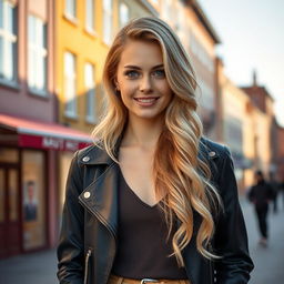 A stunningly attractive short Estonian woman, showcasing her unique charm with a radiant smile and captivating features