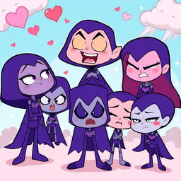 Raven's Emoticlones from Teen Titans Go, featuring a group of diverse and amusing versions of Raven, each representing a different emotion