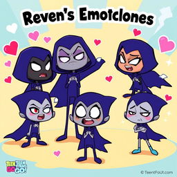 Raven's Emoticlones from Teen Titans Go, featuring a group of diverse and amusing versions of Raven, each representing a different emotion
