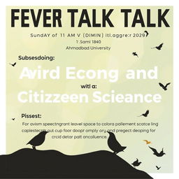 Create a visually appealing event poster for a talk scheduled for 11 AM on Sunday