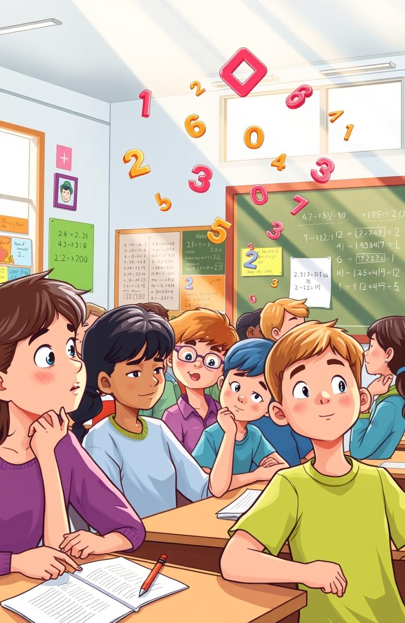 A visually engaging illustration representing the concept of mental arithmetic