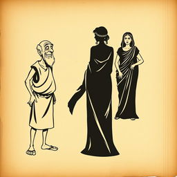 A vintage Greek-Latin theater poster, featuring an aged wrinkled paper background