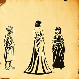 A vintage Greek-Latin theater poster