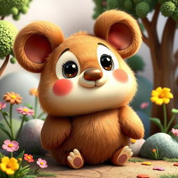 A cute and charming depiction of Cheburashka, the iconic character from the animated series