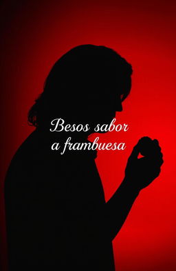 The silhouette profile of a man with long hair against a striking black and red background