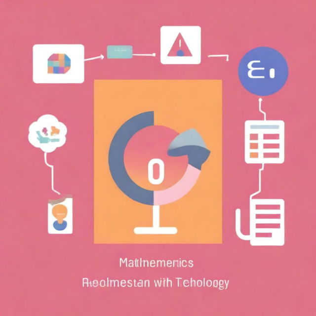 Create an academic poster featuring advanced mathematical symbols and technology icons