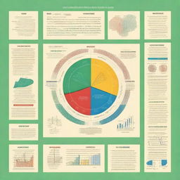 Create an educational poster showcasing various complex mathematical equations, symbols, and graphs