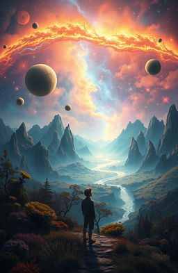 A surreal and dreamlike landscape depicting a world that seems vivid and real to one person, yet fleeting and ethereal to another