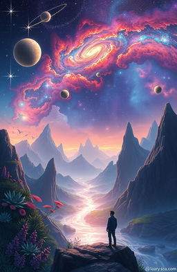 A surreal and dreamlike landscape depicting a world that seems vivid and real to one person, yet fleeting and ethereal to another
