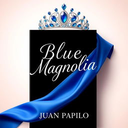 An elegant novel cover for 'Blue Magnolia' by Juan Pablo