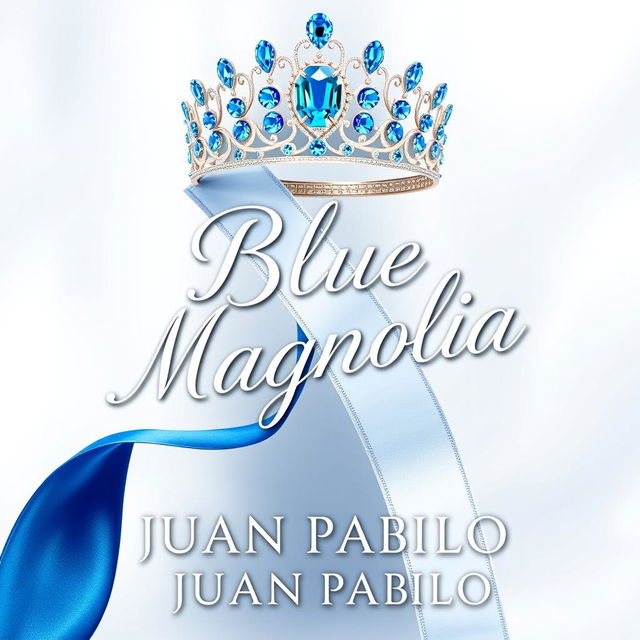 An elegant novel cover for 'Blue Magnolia' by Juan Pablo