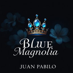 A 2D cover design for 'Blue Magnolia' by Juan Pablo, presented in a portrait format with a 4x3 aspect ratio