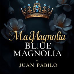 A 2D cover design for 'Blue Magnolia' by Juan Pablo, presented in a portrait format with a 4x3 aspect ratio