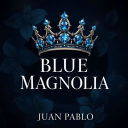 A 2D book cover design for 'BLUE MAGNOLIA' by JUAN PABLO, in a portrait format with a 4x3 aspect ratio