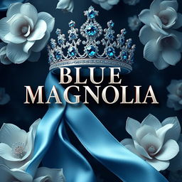 A surrealist 3D cover design for 'BLUE MAGNOLIA' by JUAN PABLO, presented in a portrait format with a 4x3 aspect ratio