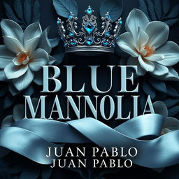 A surrealist 3D cover design for 'BLUE MAGNOLIA' by JUAN PABLO, formatted in portrait A4 size