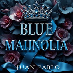 A surrealist 3D cover design for 'BLUE MAGNOLIA' by JUAN PABLO, formatted in portrait A4 size