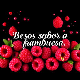 A stunning still life of fresh raspberries arranged beautifully against a contrasting black background