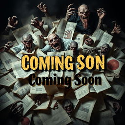 A terrifying 'Coming Soon' image featuring an assortment of printed papers scattered chaotically