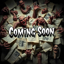 A terrifying 'Coming Soon' image featuring an assortment of printed papers scattered chaotically