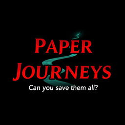 A logo design for a thriller printed paper game titled "Paper Journeys"