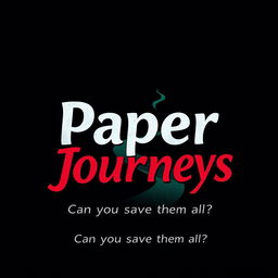 A logo design for a thriller printed paper game titled "Paper Journeys"